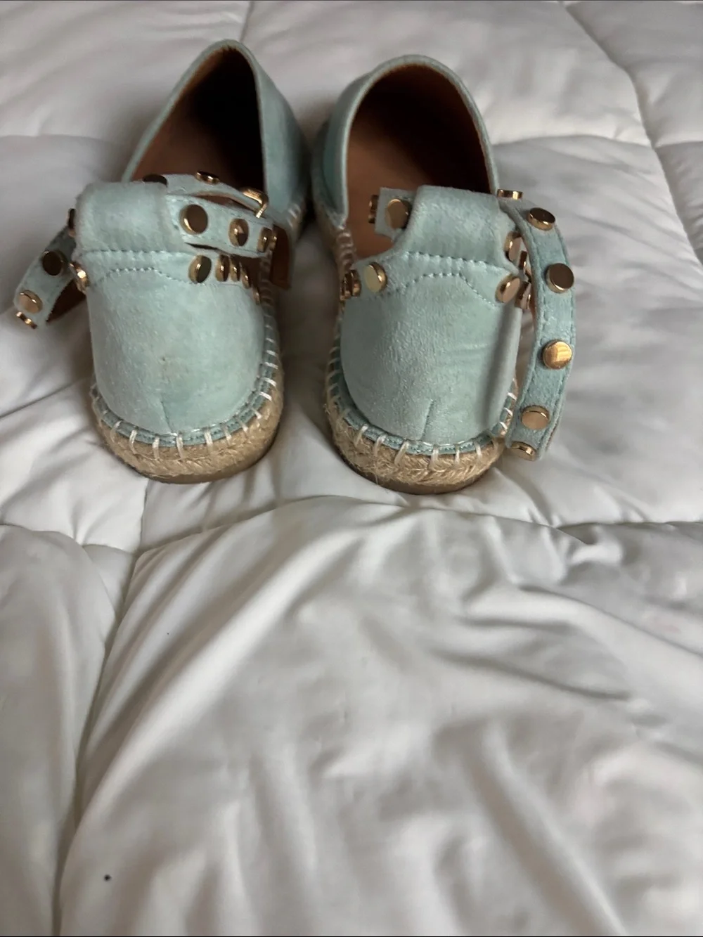 Cafènoir Espadrille in Aqua Marine Ankle-Strap Flats
